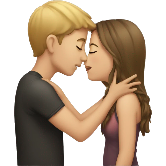 girl kissing guy emoji