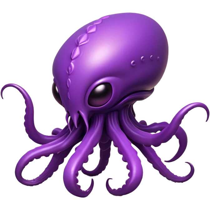 Clash of Clans aesthetic: Cinematic fierce Zerg Alien Emoji, rendered in a 3D vector-style similar to standard emojis with minimal shading and bold, simplified shapes. A compact, isometric, otherworldly creature with insectoid, organic details and subtle, eerie tentacles, softly glowing with a sinister alien charm. Simplified yet unmistakably iconic, highly detailed and consistent, glowing with a soft, spectral radiance and high shine. Stylized with a touch of bio-engineered mischief and a soft glowing outline, capturing the essence of a fearsome extraterrestrial menace with a playful twist! emoji
