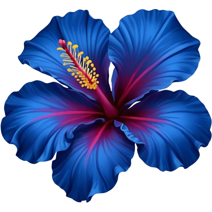 very Dark blue flower hibiscus only colour blue no pink or yellow  emoji