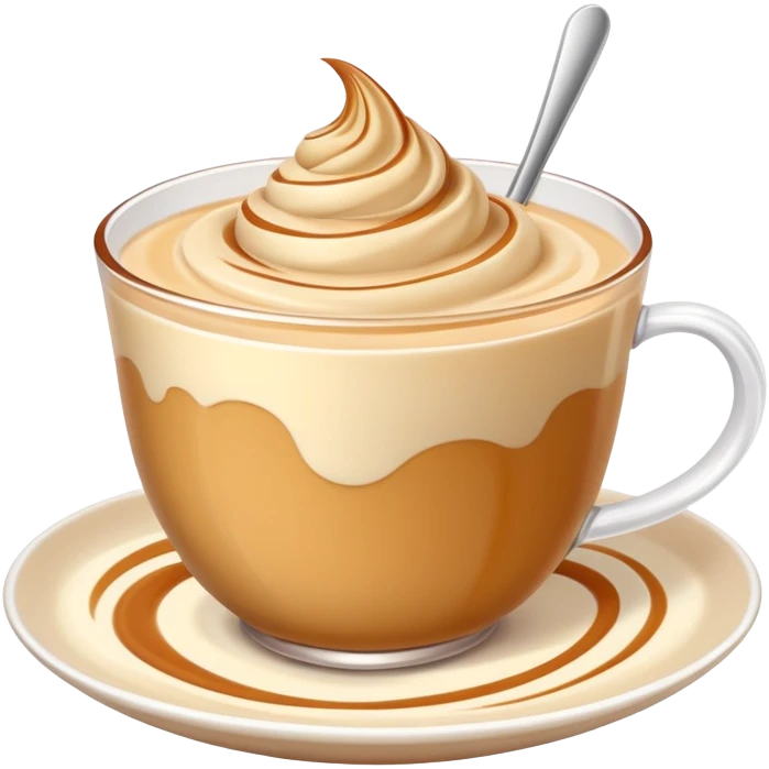 Soft colored Hong Kong milk tea pudding dessert emoji