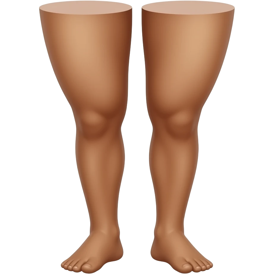 Brown tone emoji brown leg, thigh, knee emoji