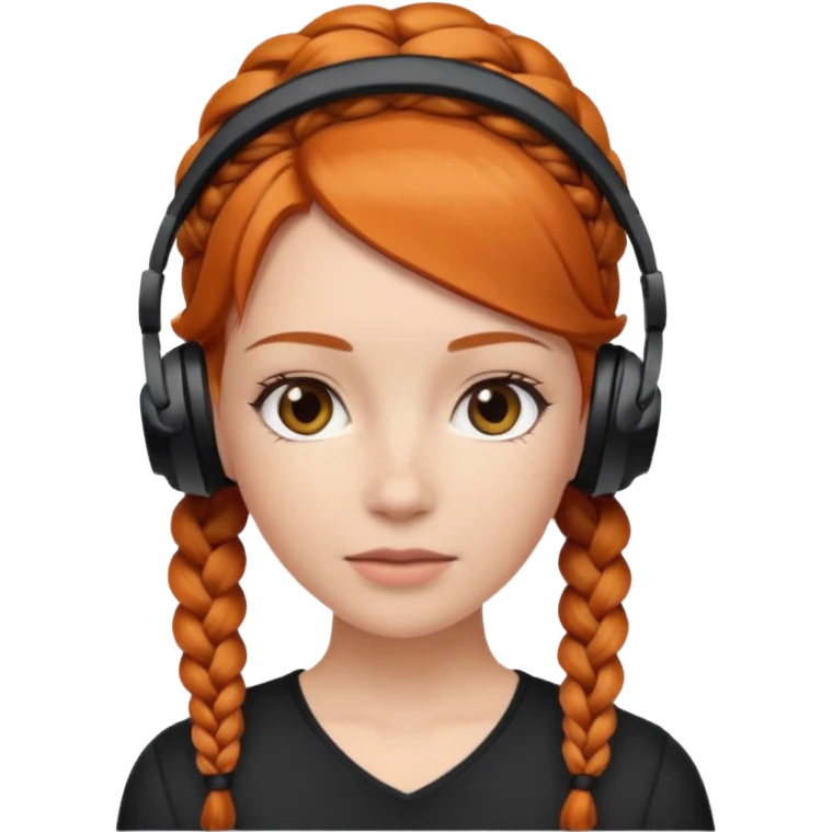 receptionist face braided gingerwith headpset emoji