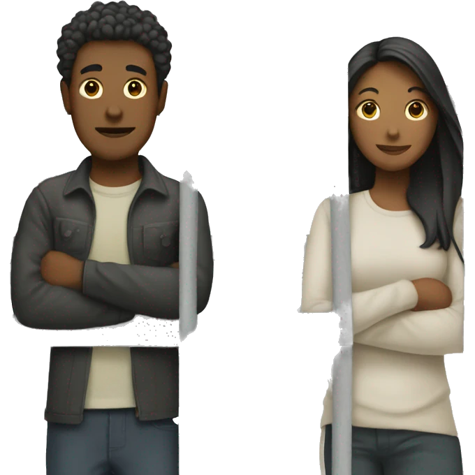 two people with fence between them emoji
