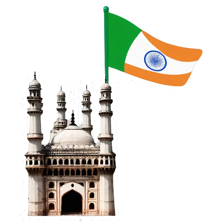 Charminar and indian flag emoji
