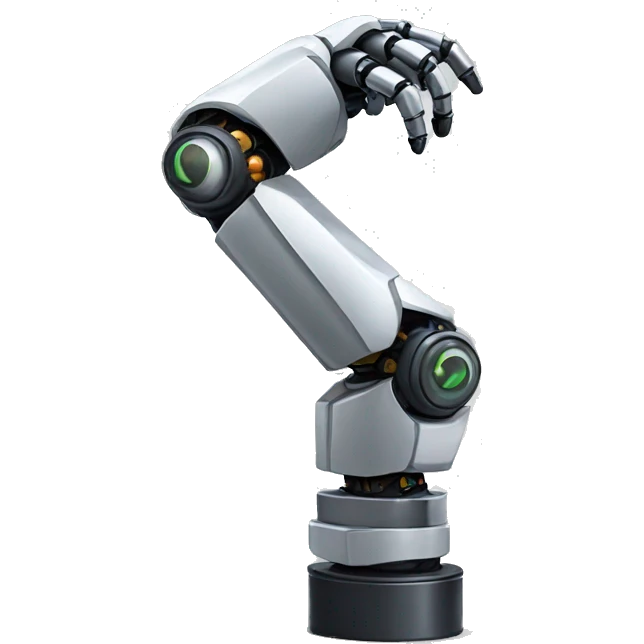robot arm with youtube emoji