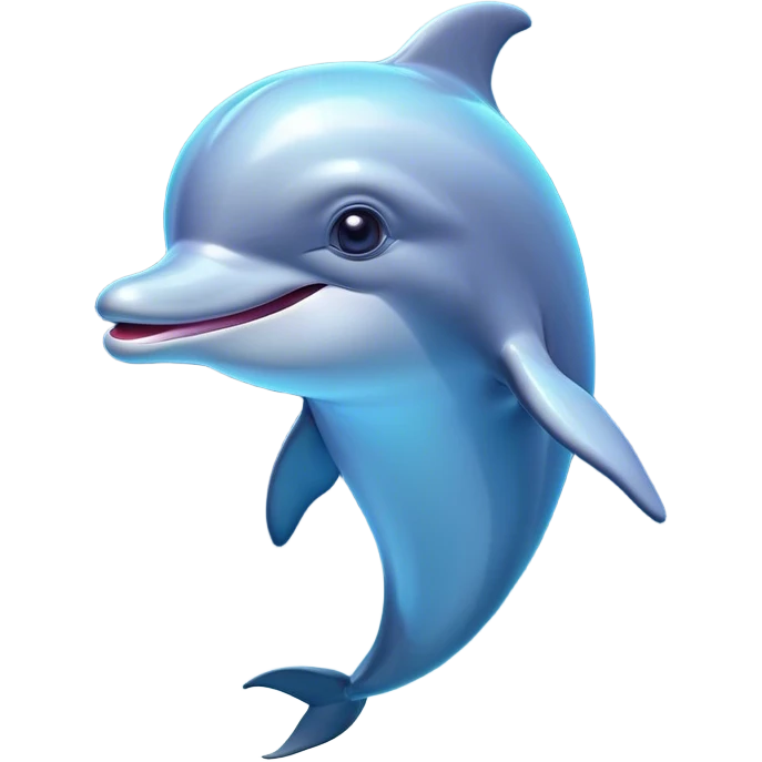 Cinematic Comical Bottlenose Dolphin Portrait Emoji, Head tilted dramatically with an exaggeratedly amused expression, featuring a sleek, shiny glossy body with wide, comically expressive eyes full of playful disbelief and a quirky, animated dorsal fin, Simplified yet hilariously expressive features, highly detailed, glowing with a slightly sassy aquatic glow, high shine, dramatic yet playful, stylized with an air of cheeky marine mischief, soft glowing outline, capturing the essence of a meme-worthy dolphin that looks ready to side-eye its way into viral fame! emoji