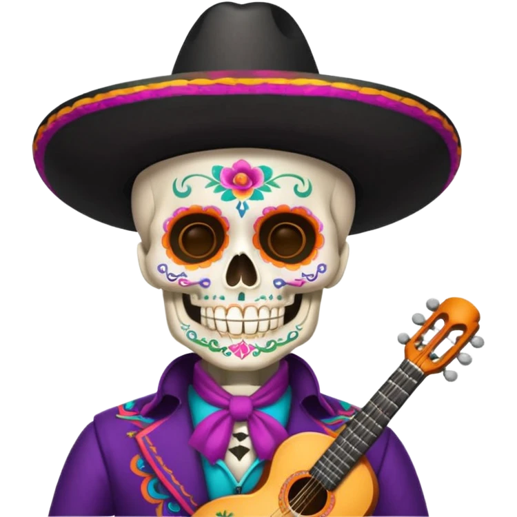 Abuelito skull día de muertos wearing mariachi outfit  emoji