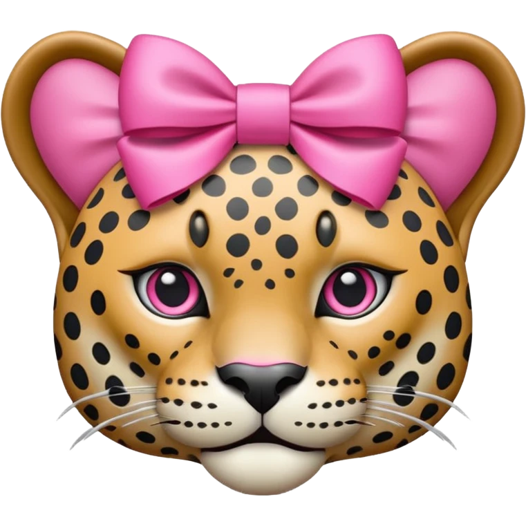 Onça pintada com laço rosa emoji