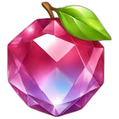 sparkling fruit gem on grey emoji