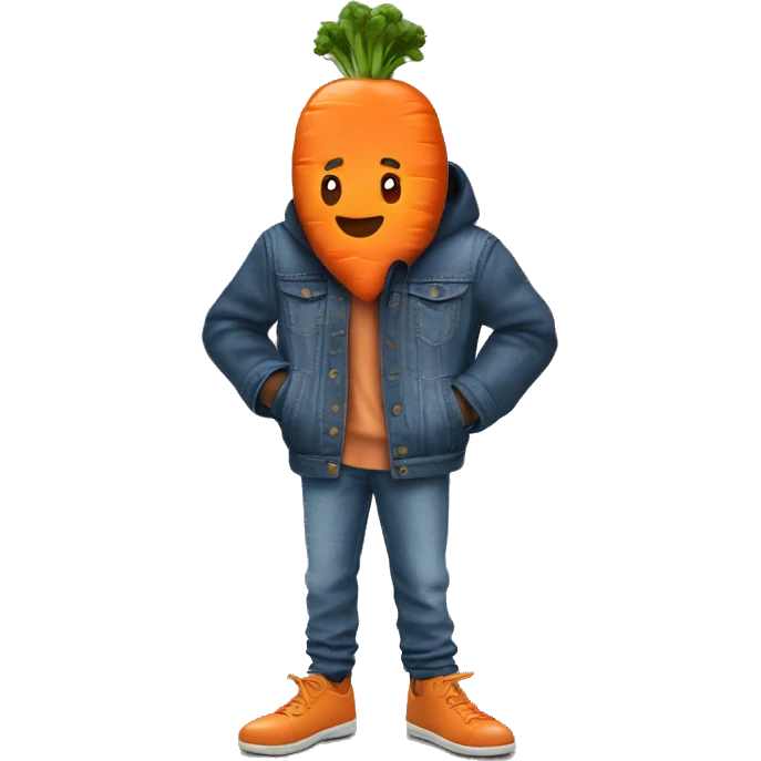Carrot with a beanie and oversize jeans and jacket emoji
