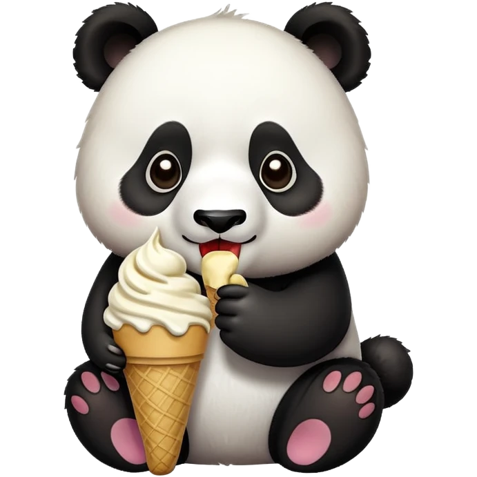 Panda eating ice creámoos emoji