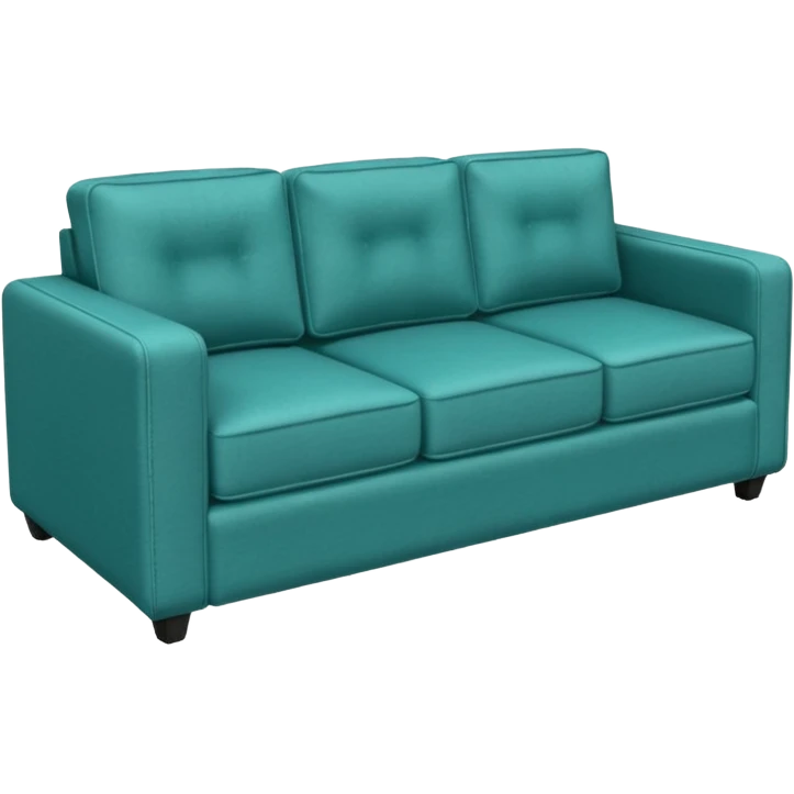 Square teal three-seater sofa  emoji