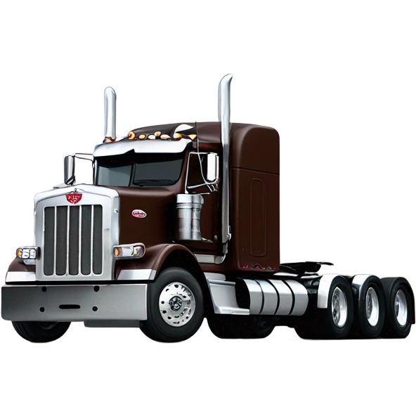 Peterbilt 389 brown cherry with flat top and slash cut exhaust stacks emoji