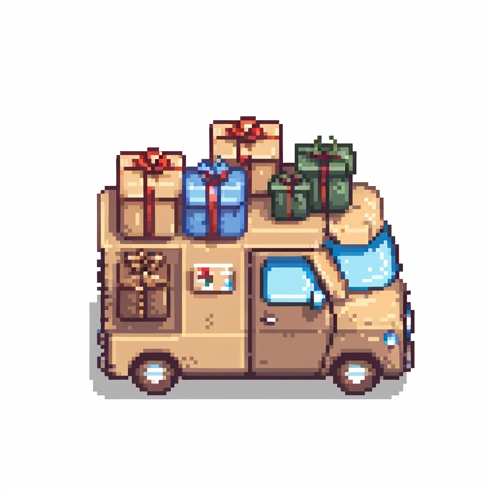 delivery truck with packages emoji