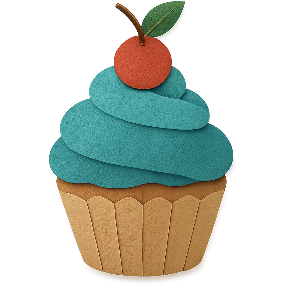 paper craft style cupcake emoji