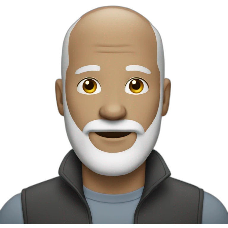 white bald man black and grey beard 50 years old emoji
