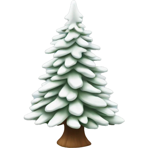  actual white fir christmas tree isolated.  emoji