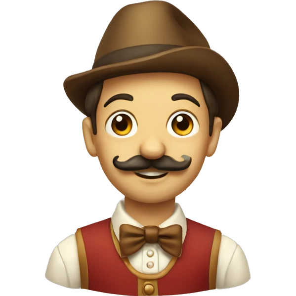 Pinocchio with mustach emoji