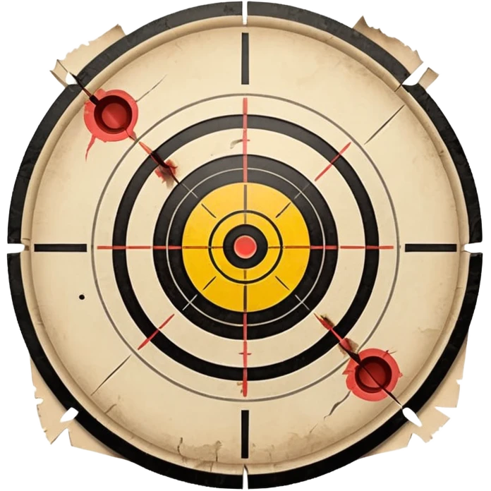 Paper target with bullet holes in the center emoji
