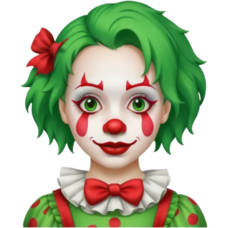 girl clown with green hair emoji