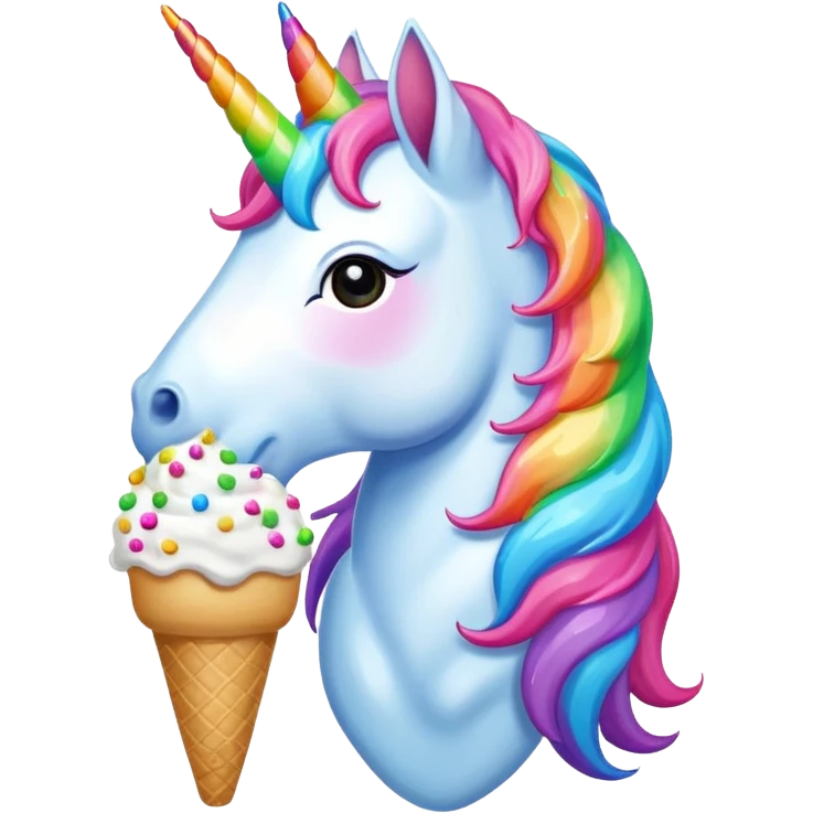 unicorn eating ice cream  emoji