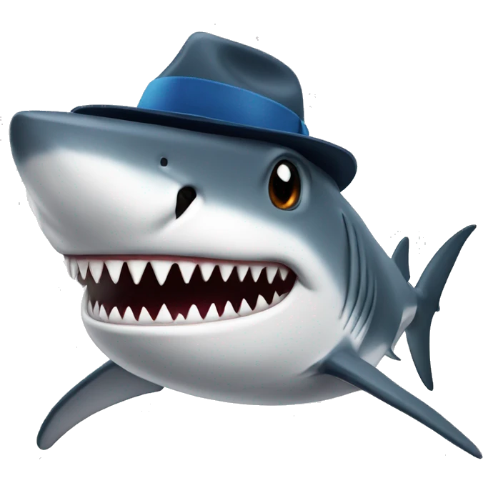 Shark with hat emoji