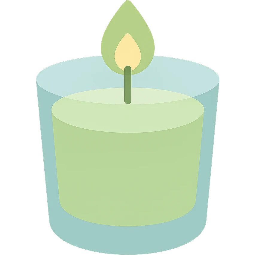 pale green candle in a glass cup emoji