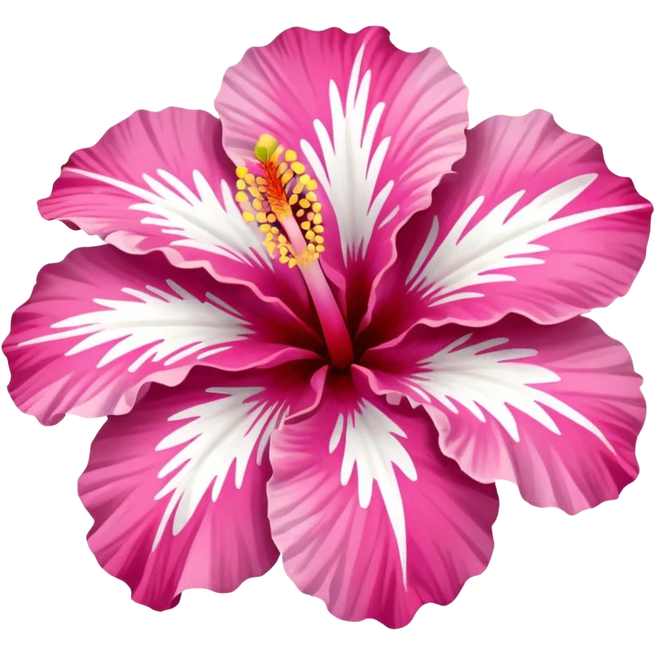 pink and white hibiscus emoji