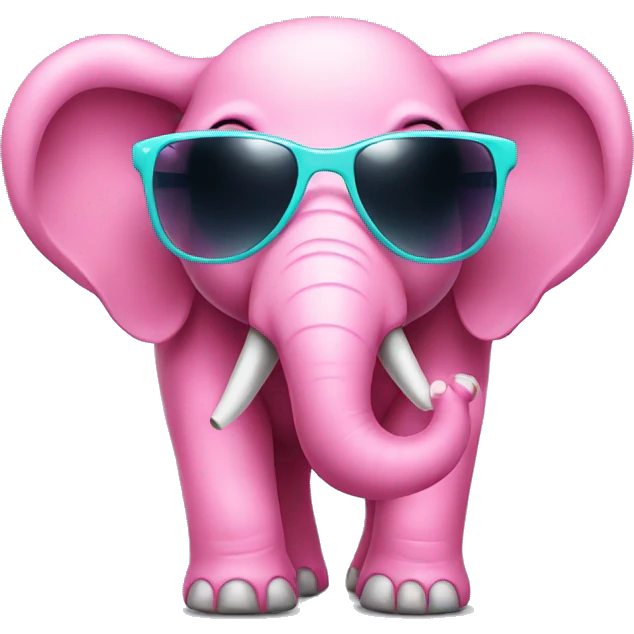 Pink elephant with bow and sunglasses  emoji