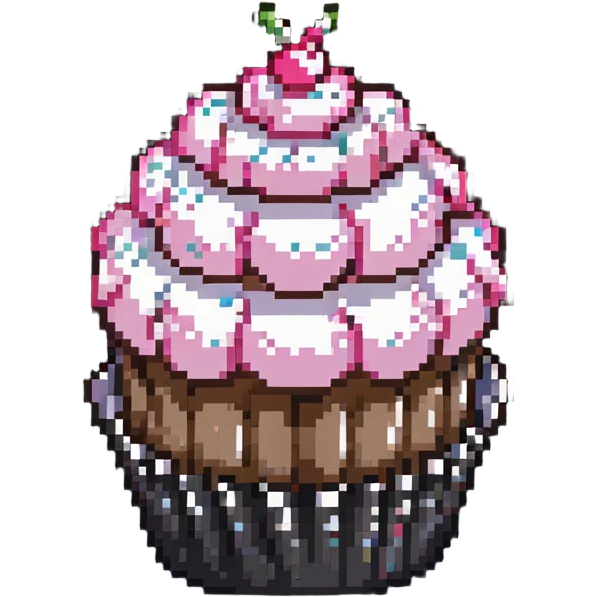 cupcake with pink icing emoji