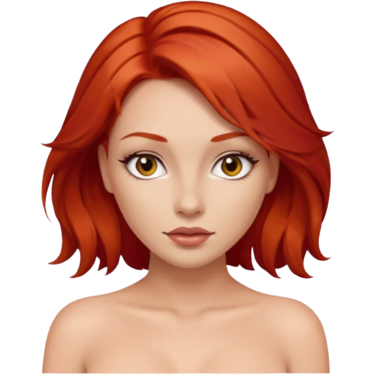 Sexy  naked red hair princess emoji