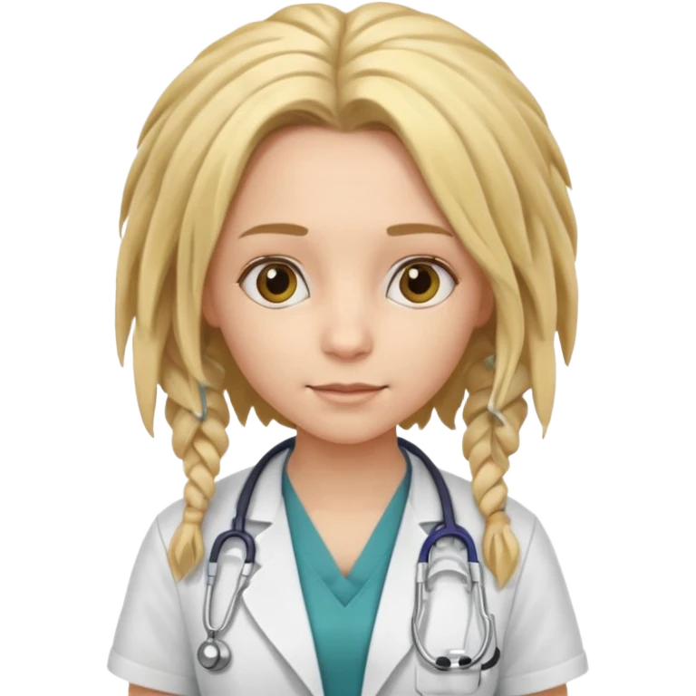 blonde girl doctor with dreadlock emoji