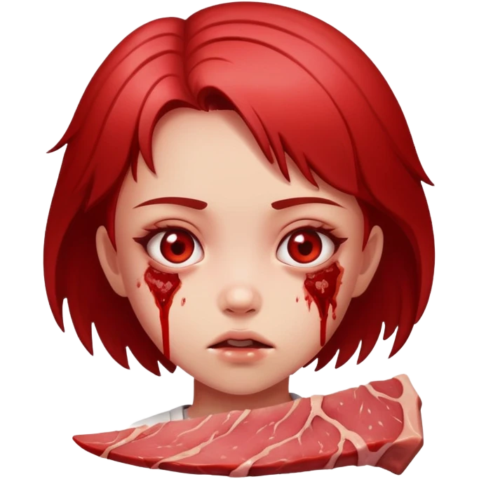 young girl made of meat emoji