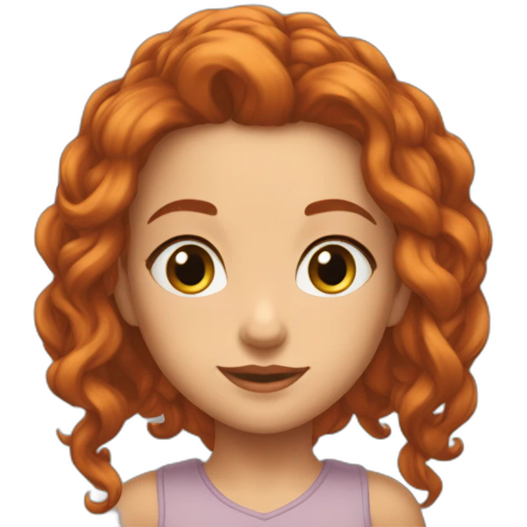 Mamam cheveux longs roux yeux  verts jolie belle incroyable emoji