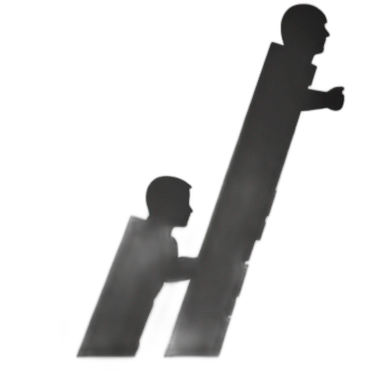 Barrier or wall between two silhouettes. emoji