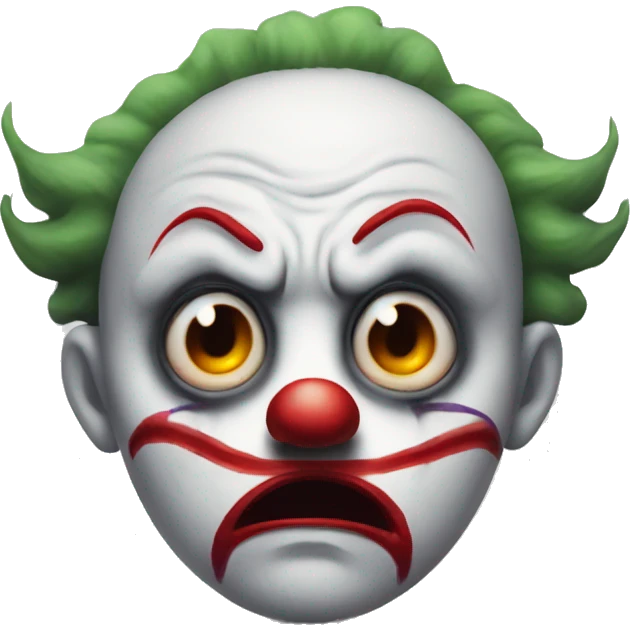 super sad demon clown with one tear coming from eye emoji