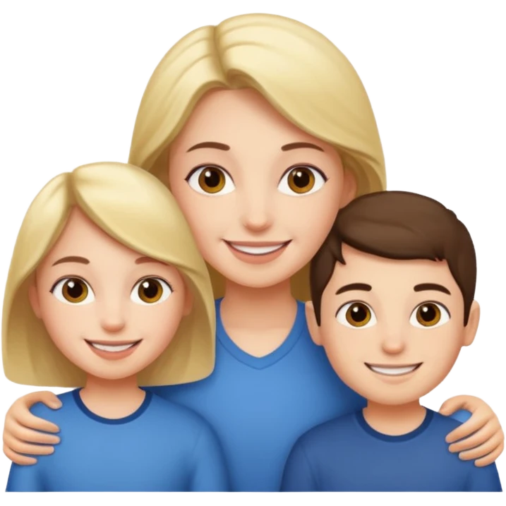 One girl with two boys emoji