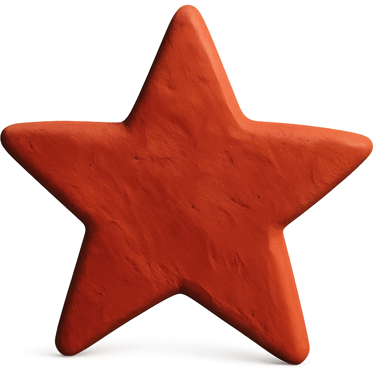 red star in claymation style emoji