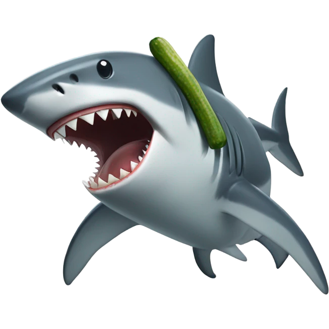 Shark eating a pickle emoji