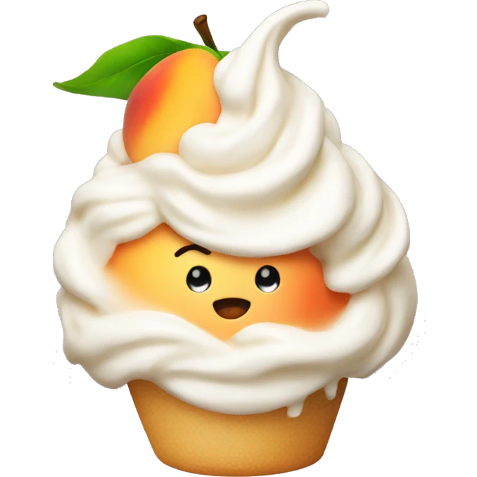 Whipped cream peach emoji