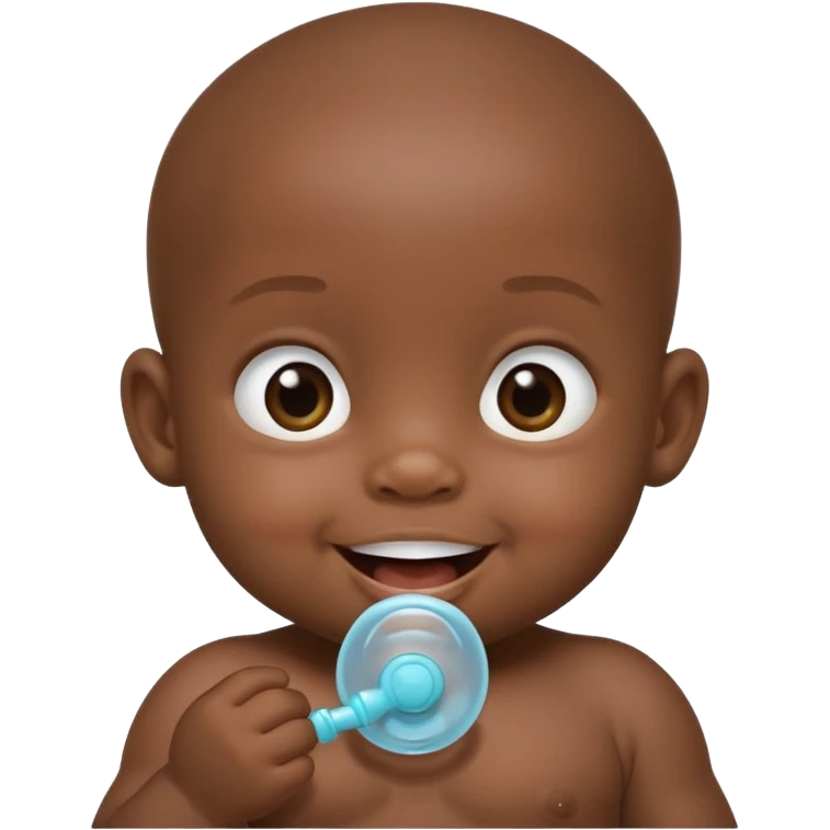 Black baby using pacifier  emoji