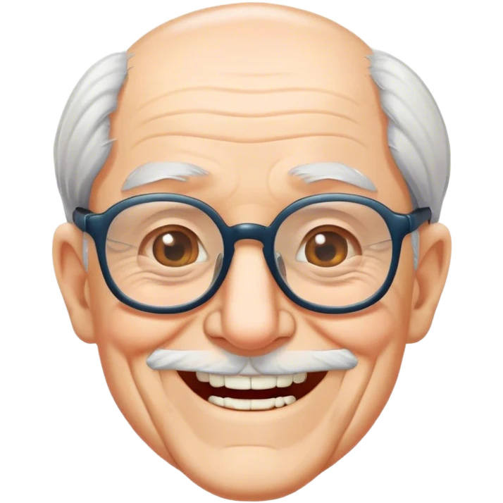 grinning old man in glasses emoji