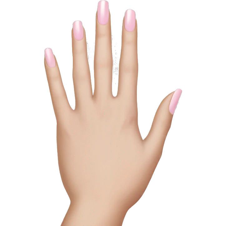 Beautiful hand wearing pale pink nail polish emoji