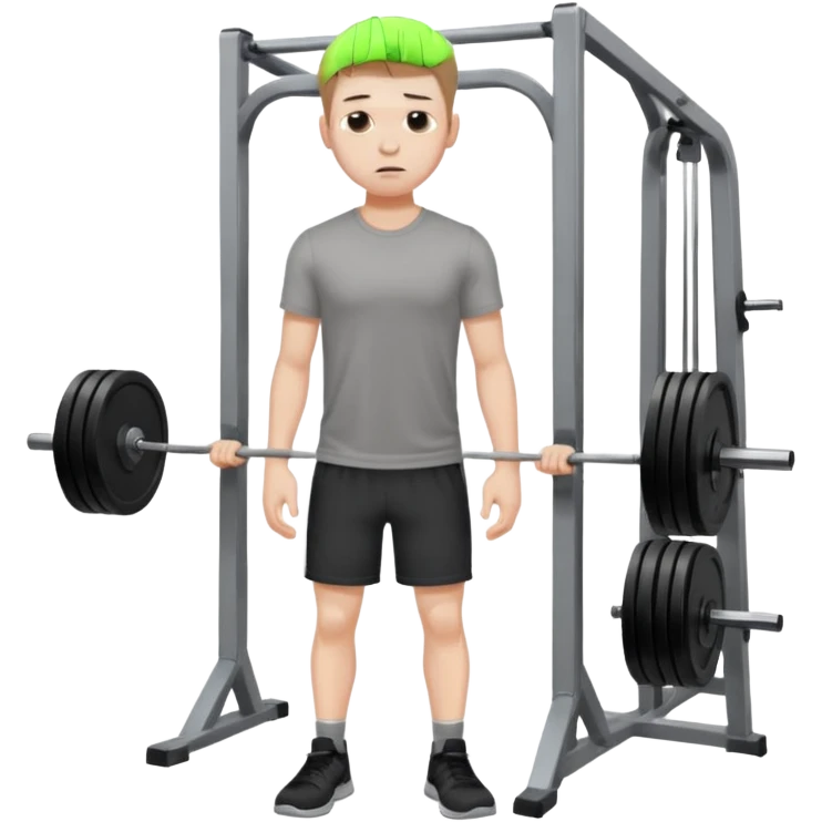 young sad guy in gym emoji