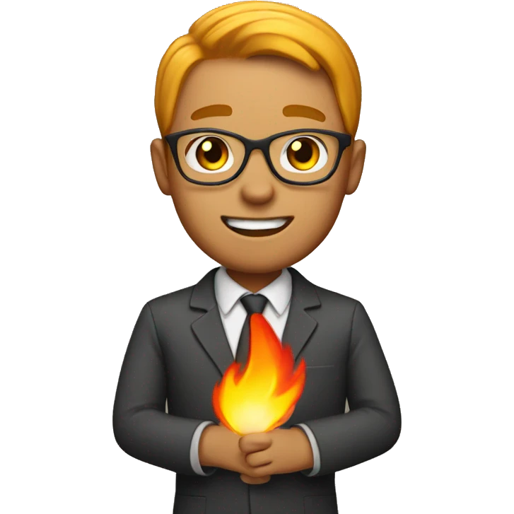 teacher with fire emoji