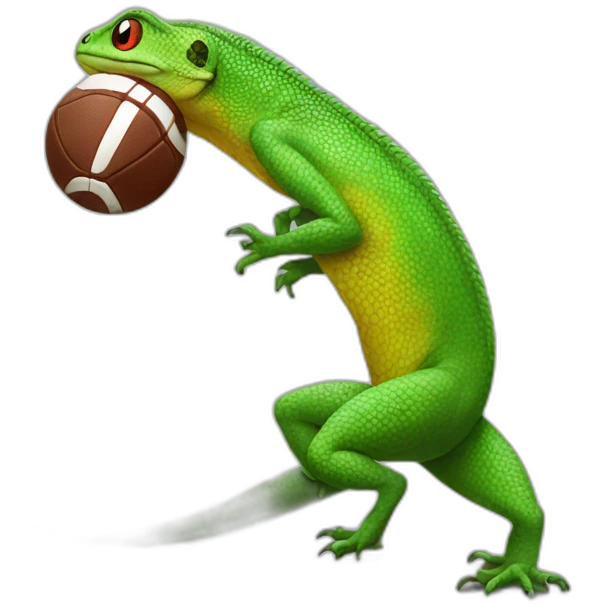 A lizard playing football emoji