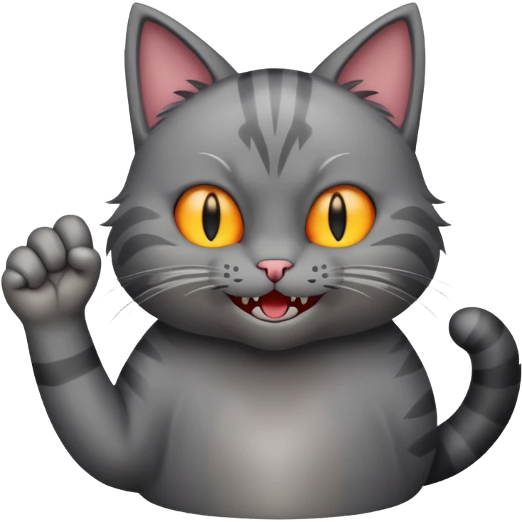 Cat twiddling its thumbs with a evil grin emoji