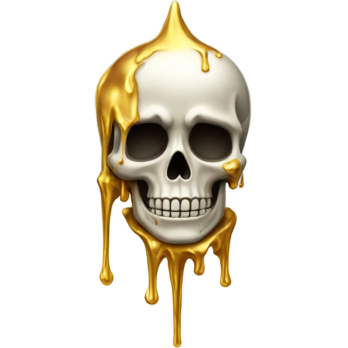 Skeleton made of melting gold emoji