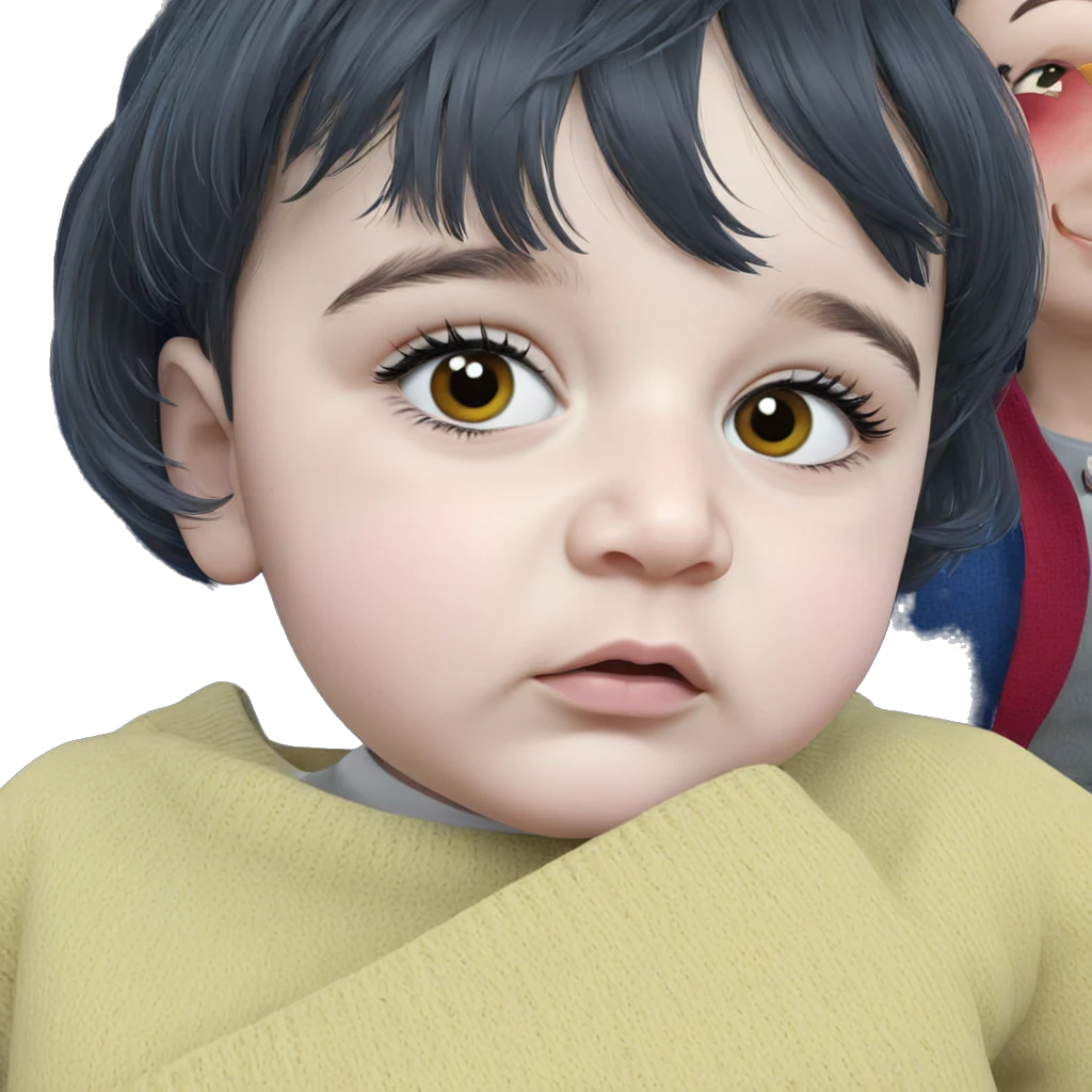 black-haired girl in sweater emoji