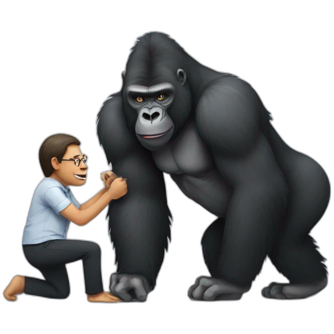 Gorilla getting with Modi emoji